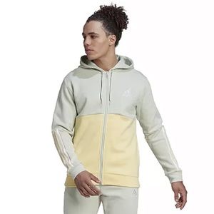 Adidas Two-Tone Hoodie - Light Gray and Yellow